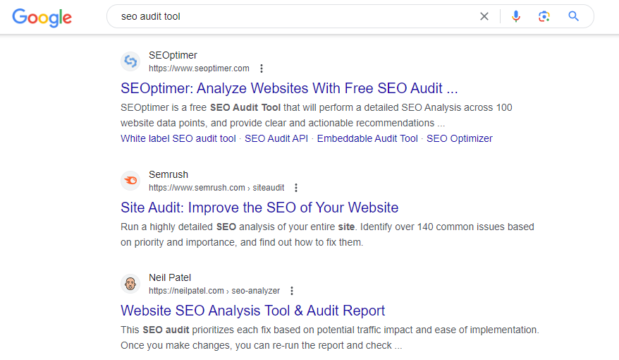 seo audit tool serp